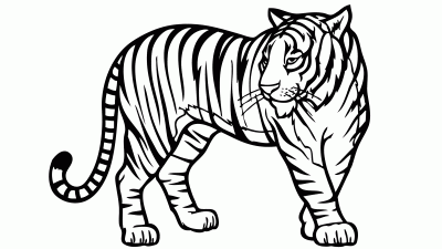 Aesthetically Pleasing Tiger Coloring Page