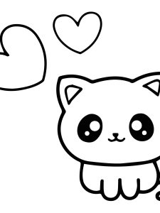 Baby Cat Coloring Page Easy