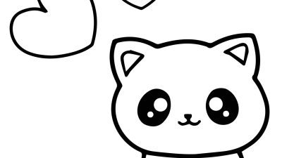 Baby Cat Coloring Page Easy