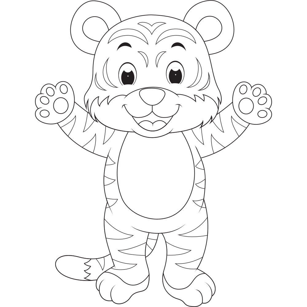 Baby Tiger Coloring Page