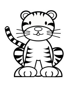 Baby Tiger Sitting Coloring Page
