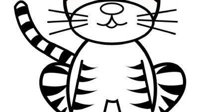 Baby Tiger Sitting Coloring Page