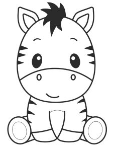 Baby Zebra Coloring Page