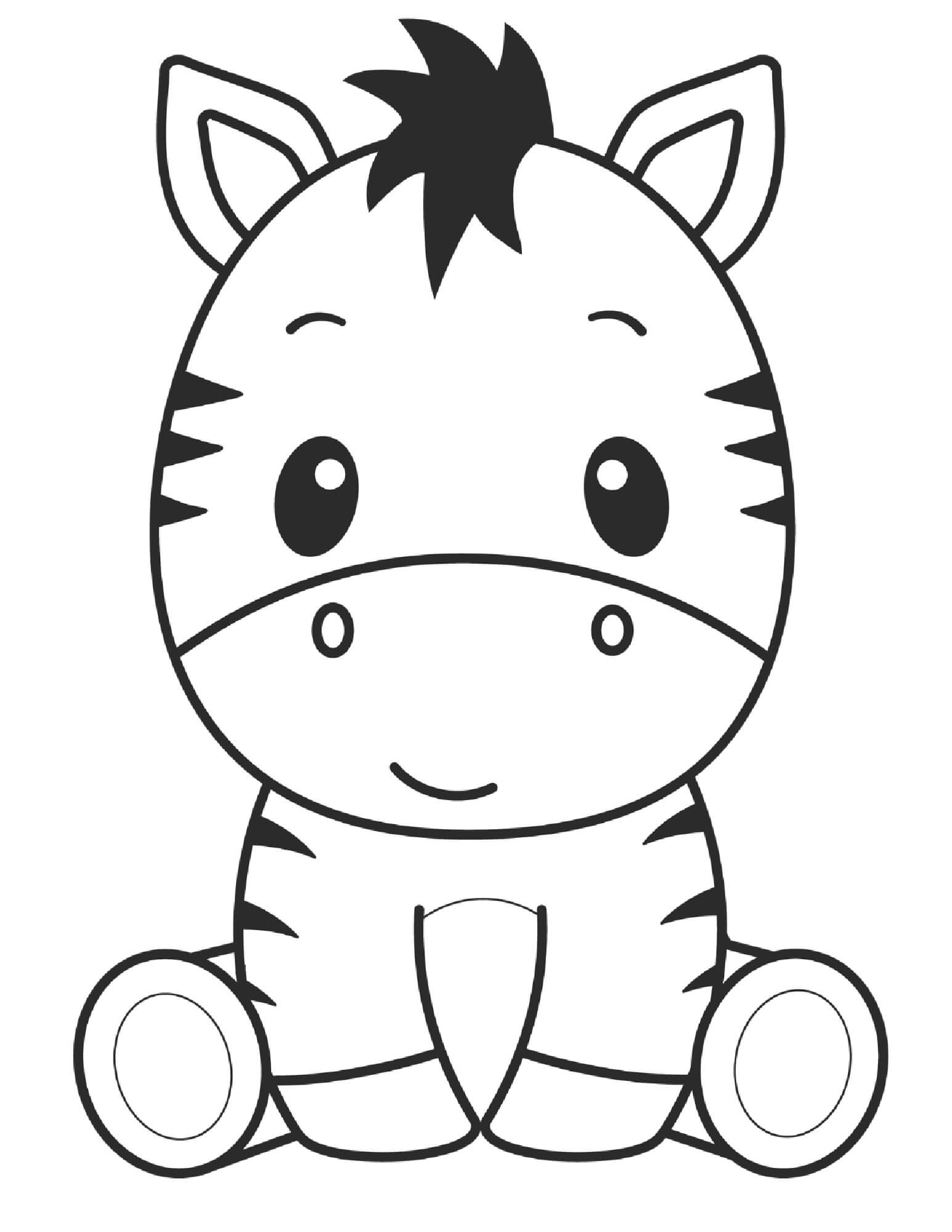 Baby Zebra Coloring Page