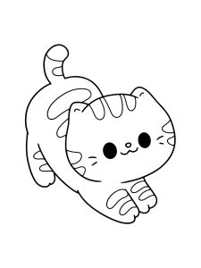 Cut Cat Playing Coloring Page
