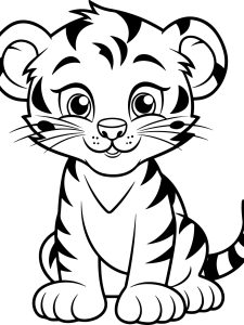 Cute Baby Tiger Coloring Page