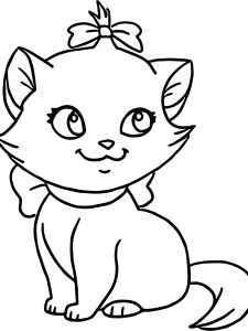 Cute Cat Coloring Page