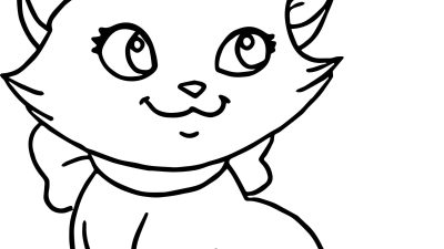 Cute Cat Coloring Page