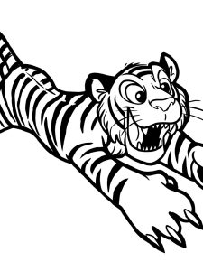 Cute Running Tiger Coloring Page