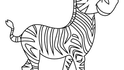 Cute Zebra Coloring Page