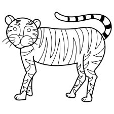 Easy Tiger To Color For Kids