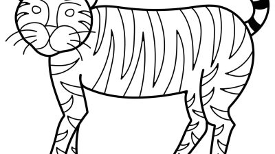 Easy Tiger To Color For Kids