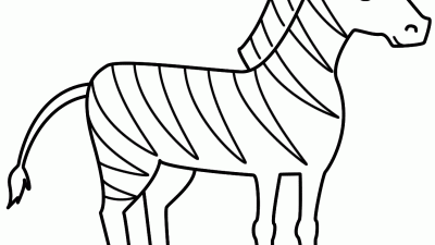 Easy Zebra Coloring Page