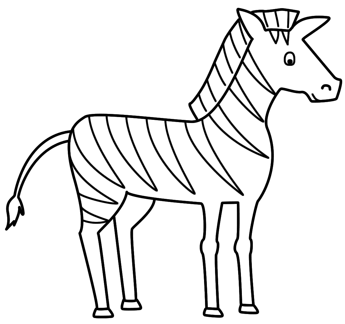 Easy Zebra Coloring Page