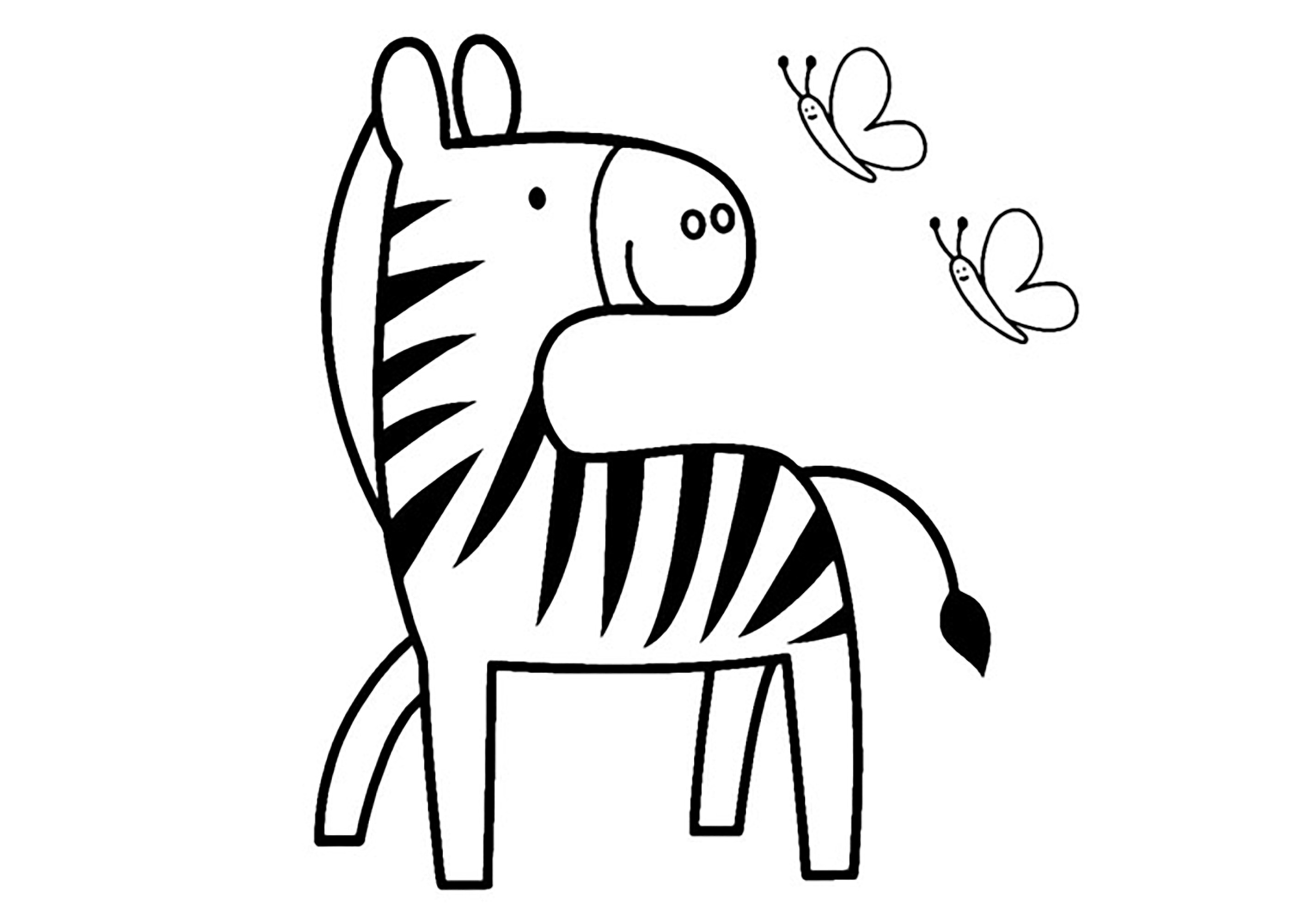 Free Zebra Coloring Page