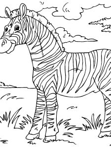 Realistic Zebra Coloring Page