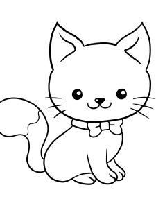 Simple Cat Coloring Page