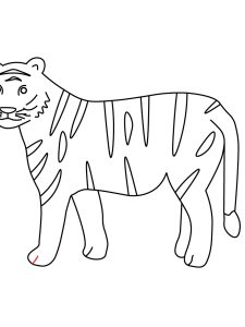Simple Outline Tiger Coloring Page