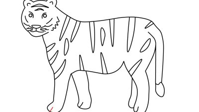 Simple Outline Tiger Coloring Page