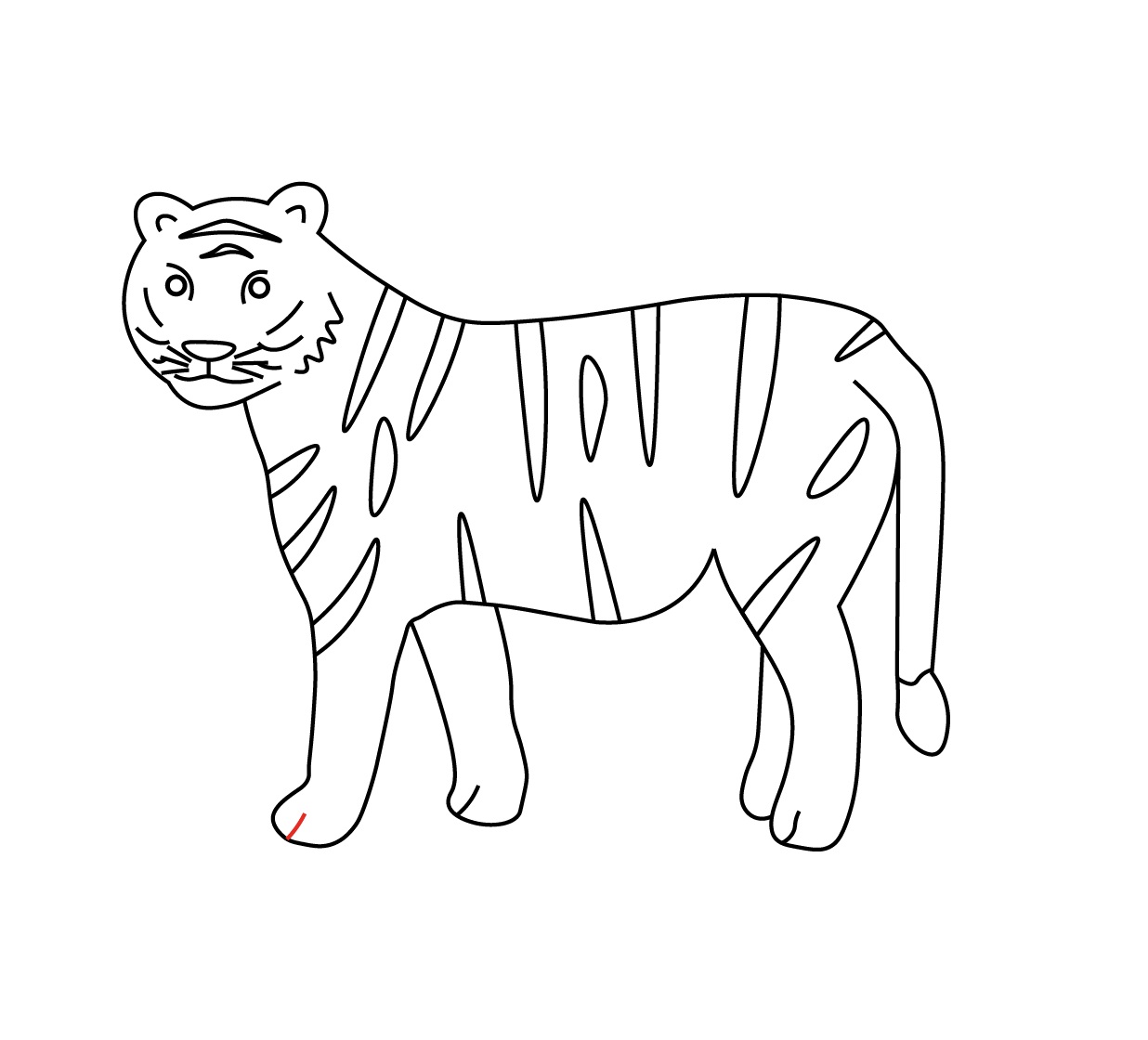 Simple Outline Tiger Coloring Page