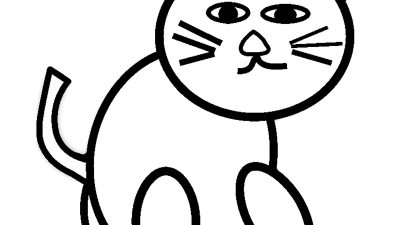 Tabby Cat Coloring Page