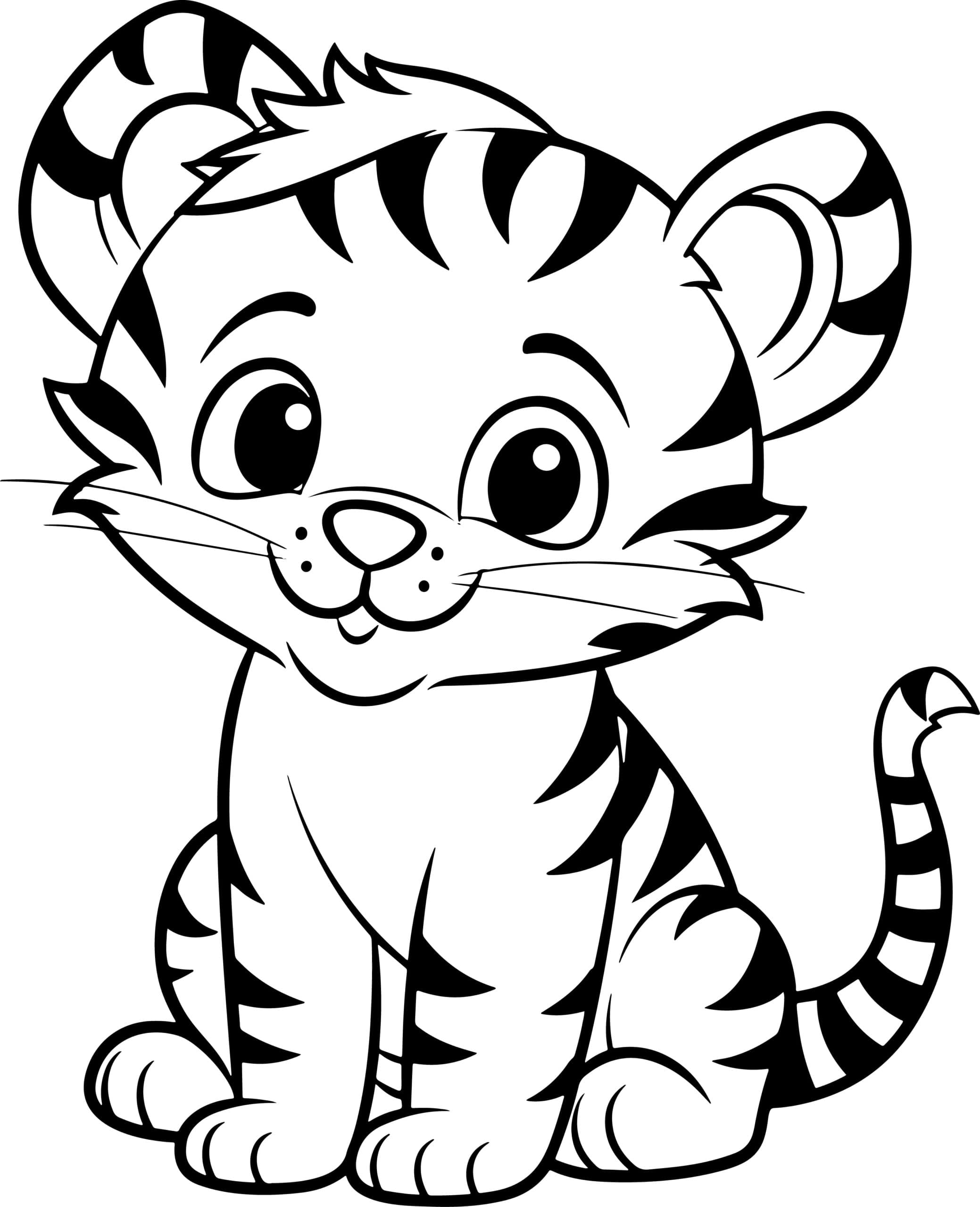 Tiger Coloring Page For Kids