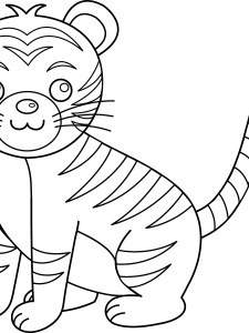 Tiger Coloring Page For Kindergarten
