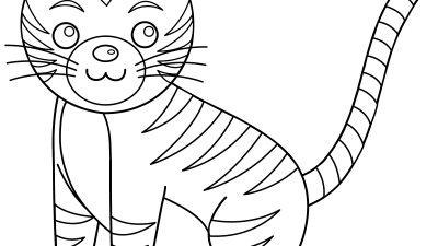 Tiger Coloring Page For Kindergarten