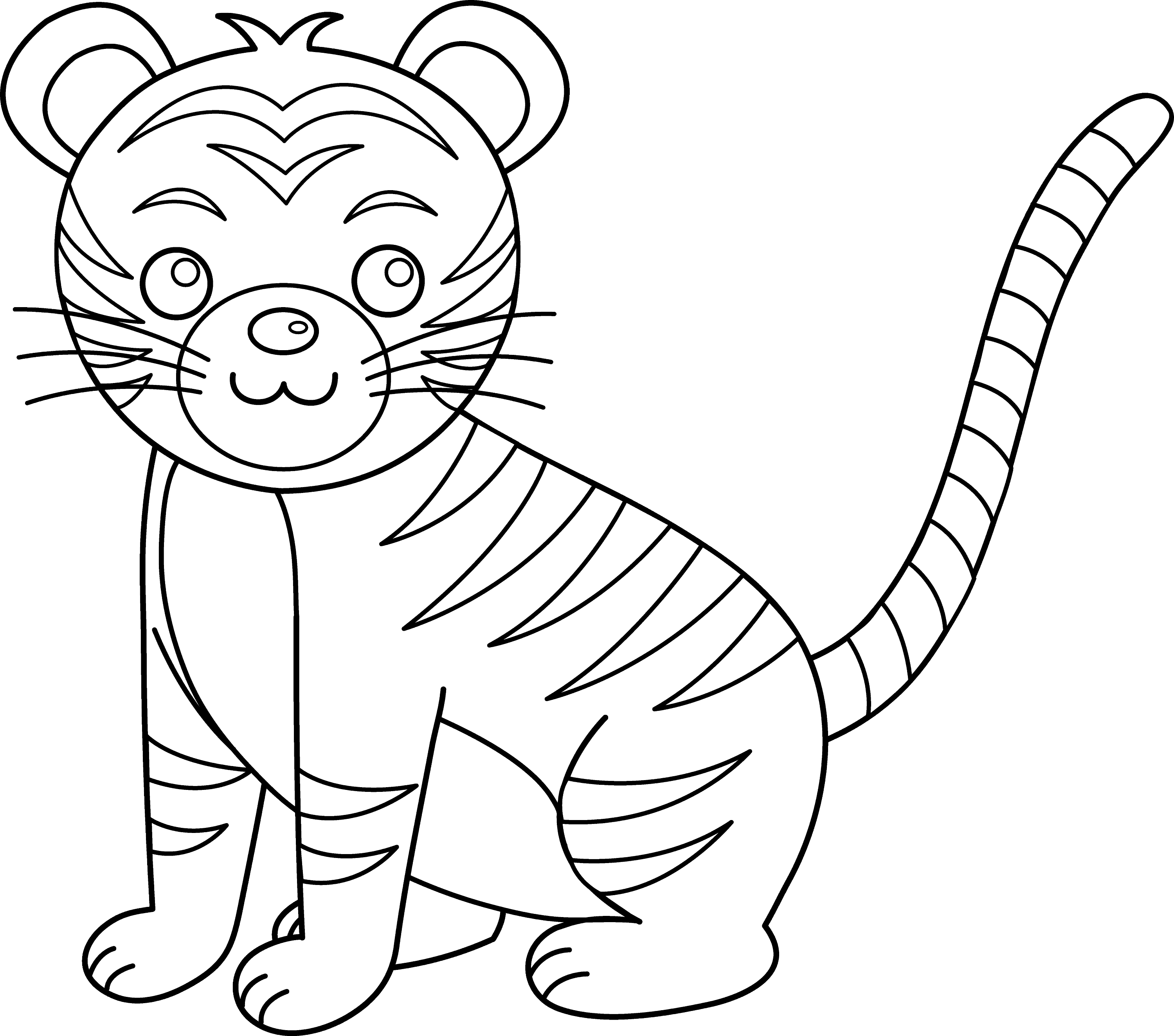 Tiger Coloring Page For Kindergarten