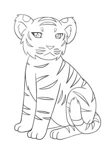 Tiger Outline Coloring Page