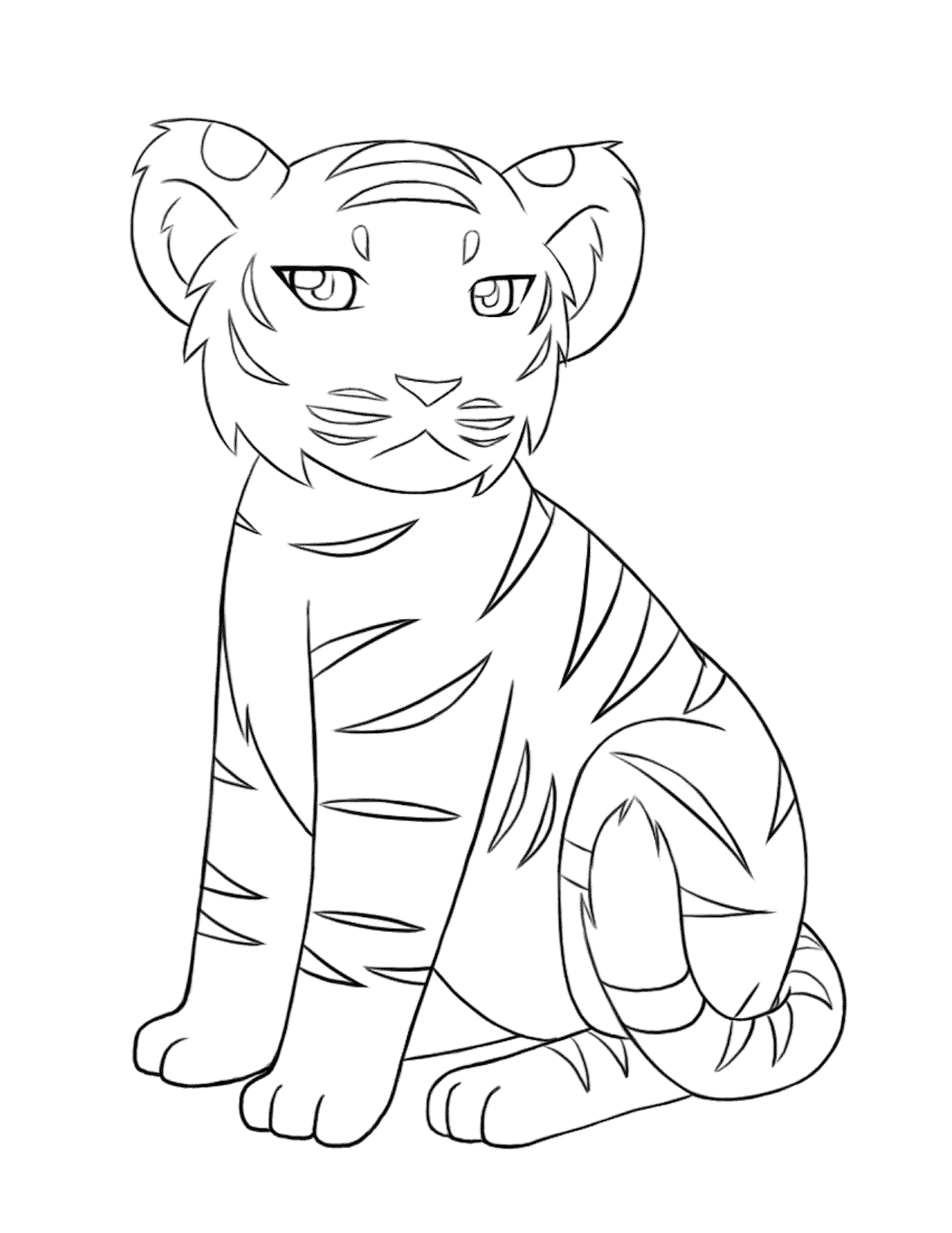 Tiger Outline Coloring Page