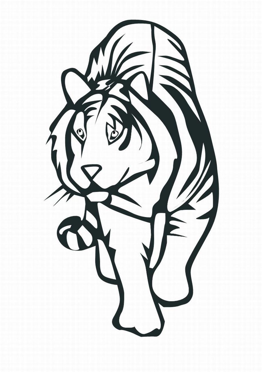 White Bengal Tiger Coloring Page