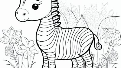 Zebra Coloring Page For Kids