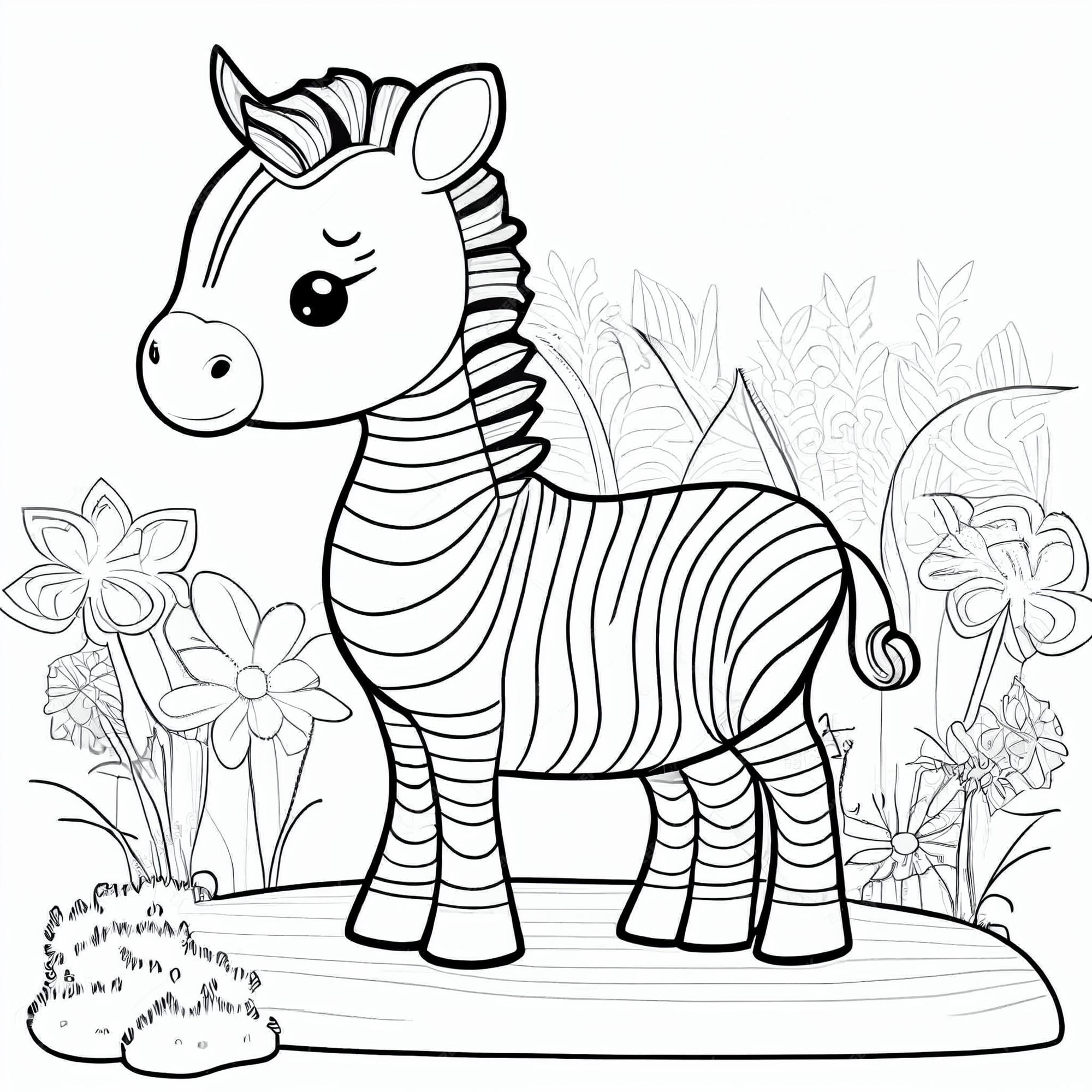 Zebra Coloring Page For Kids