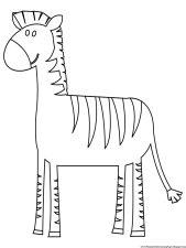 Zebra Coloring Page Without Stripes