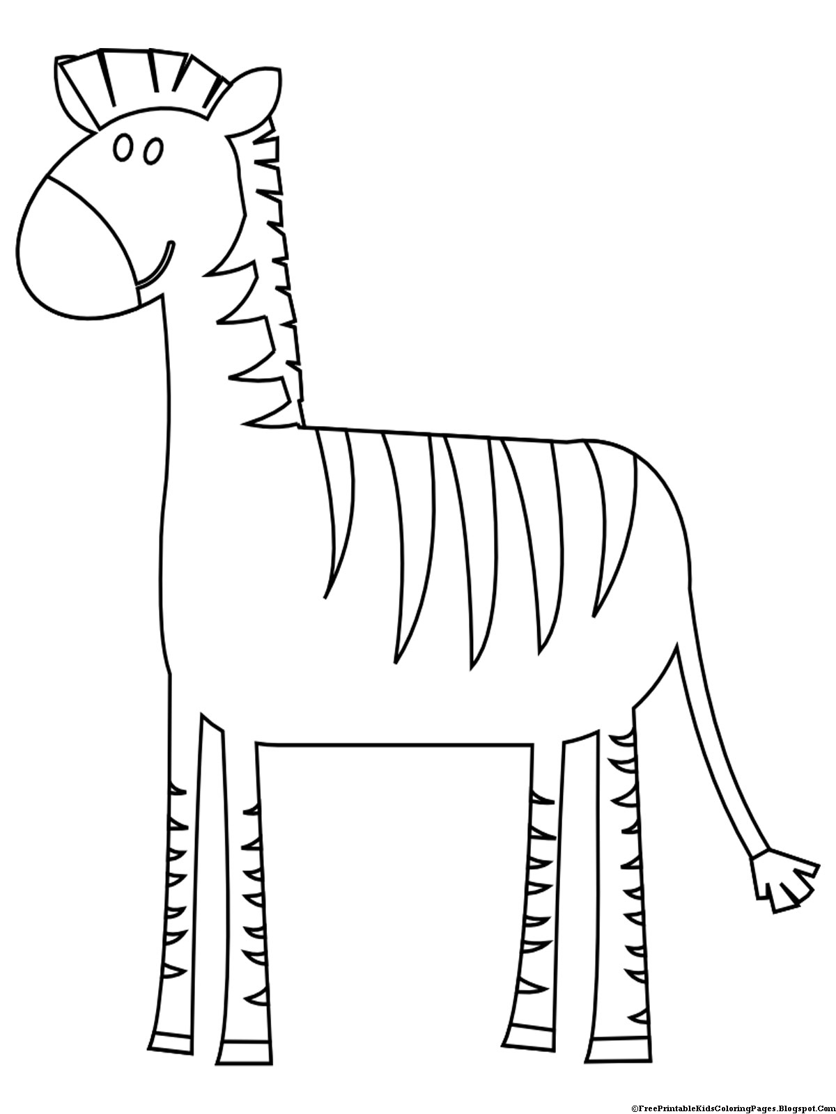 Zebra Coloring Page Without Stripes