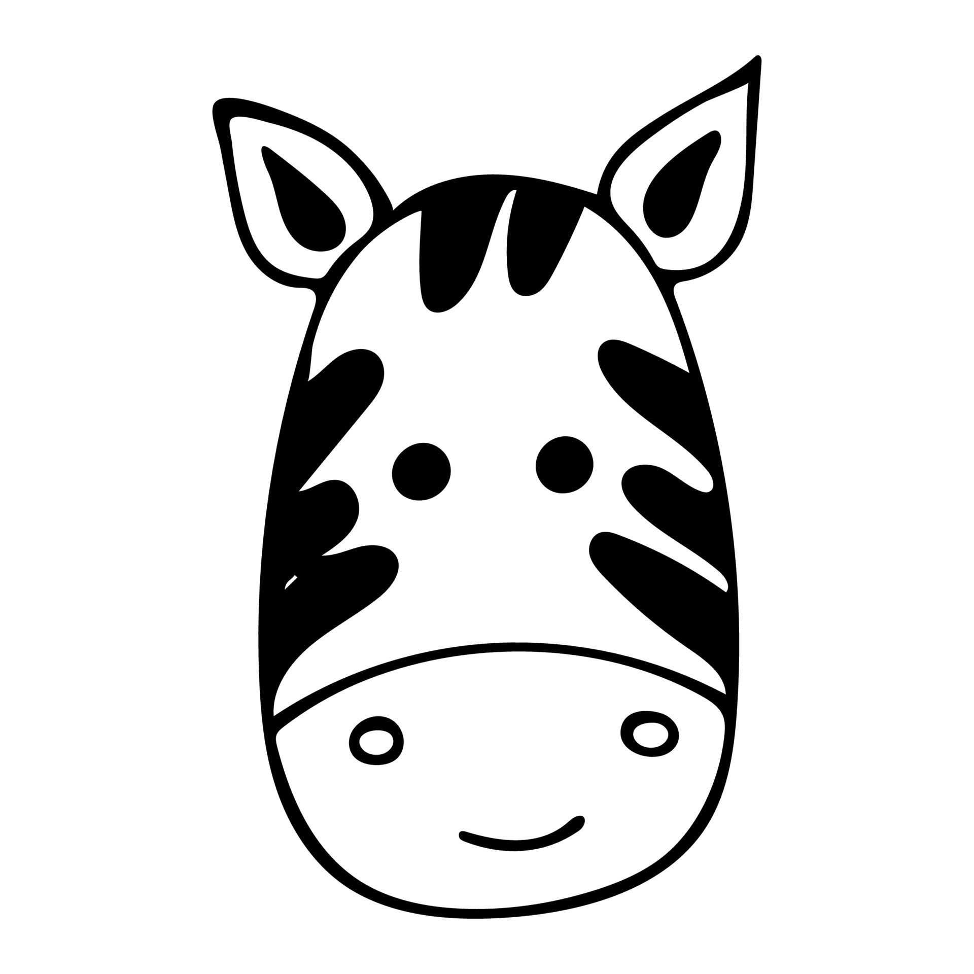 Zebra Head Coloring Page