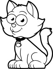 Cartoon Cat Coloring Page