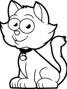 Cartoon Cat Coloring Page