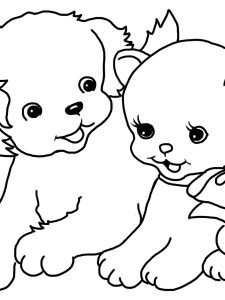 Cat And Dog Coloring Page