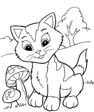 Cat Coloring Page For Preschool