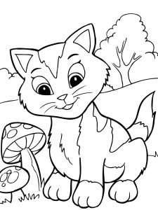 Cat Coloring Page For Preschool
