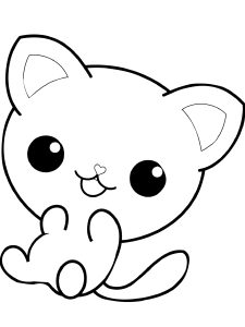 Cat Outline Coloring Page