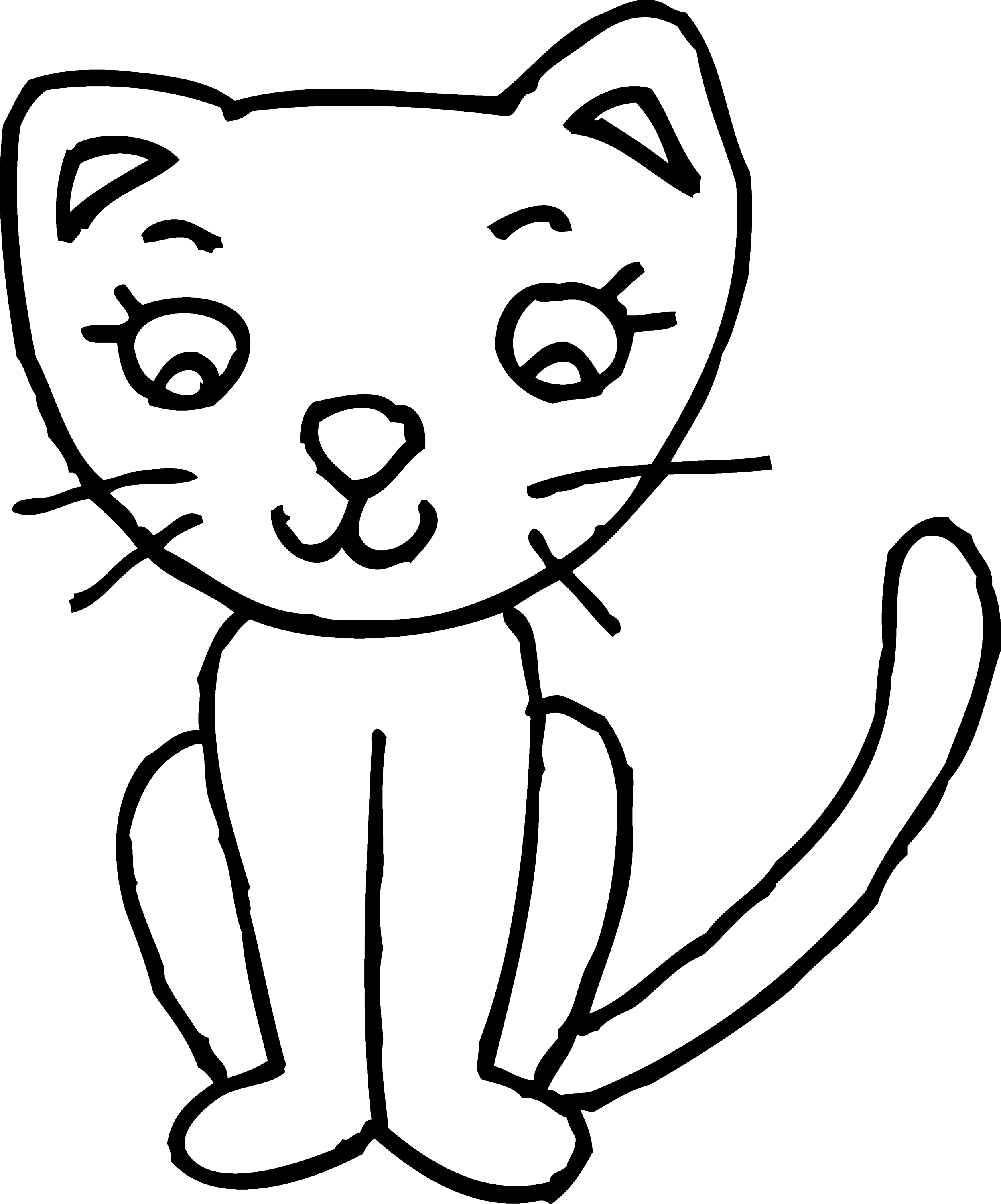 ugly cat coloring page