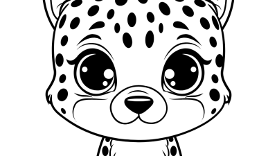 Baby Cheetah Coloring Page