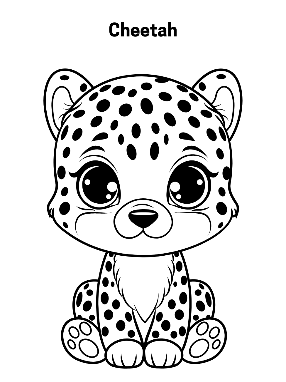 Baby Cheetah Coloring Page