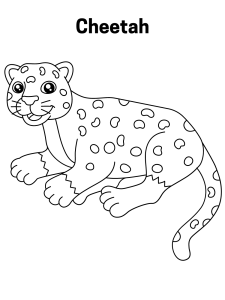 Cheetah Coloring Page Easy
