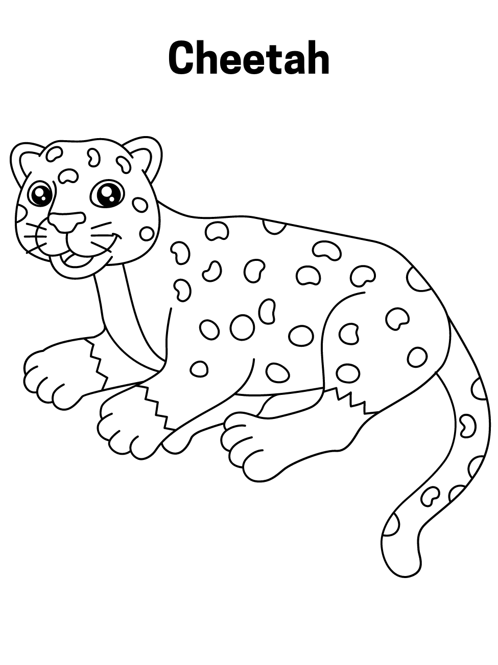 Cheetah coloring page easy