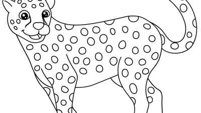 Easy Cheetah Coloring Page