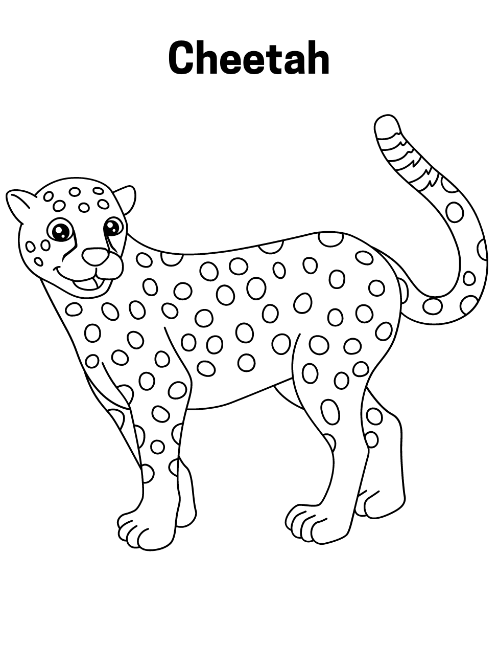 Easy Cheetah Coloring Page